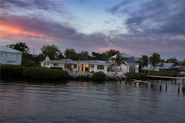 water view with a dock