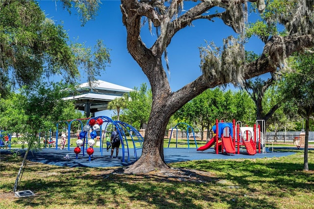 view of community jungle gym