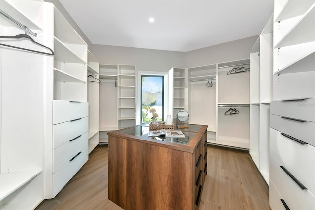 spacious closet featuring wood finished floors