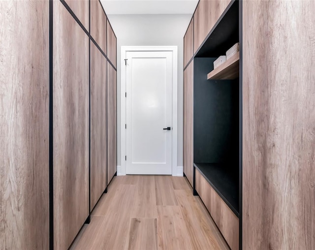 mudroom featuring light wood-type flooring