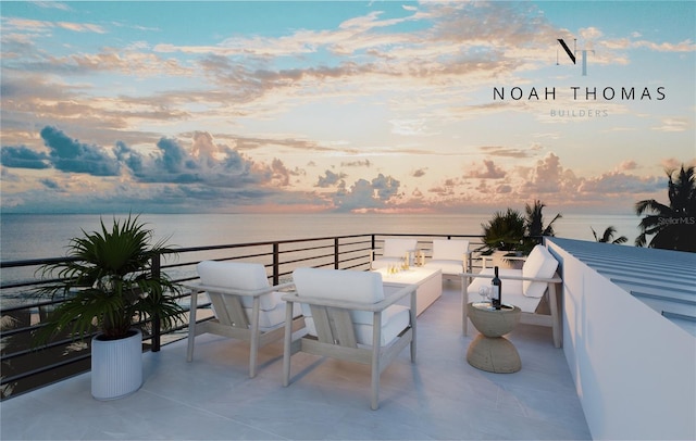 balcony with a water view