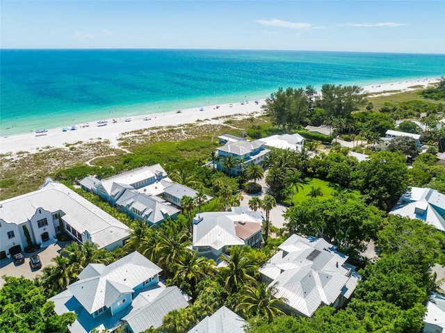 103 Park Ave, Anna Maria, FL 34216 - drone / aerial view with a view of the beach, a water view, and a residential view