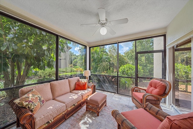 1612 Starling Dr Unit 101, Sarasota, FL 34231 - sunroom / solarium with a wealth of natural light, an outdoor living space, and a ceiling fan