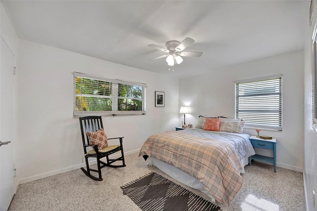 2307 Valencia Dr, Sarasota, FL 34239 - bedroom with baseboards and a ceiling fan