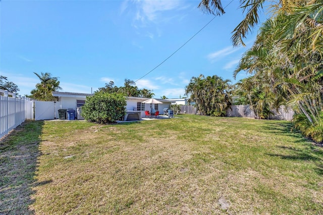 2307 Valencia Dr, Sarasota, FL 34239 - view of yard with a fenced backyard, a gate, and a patio
