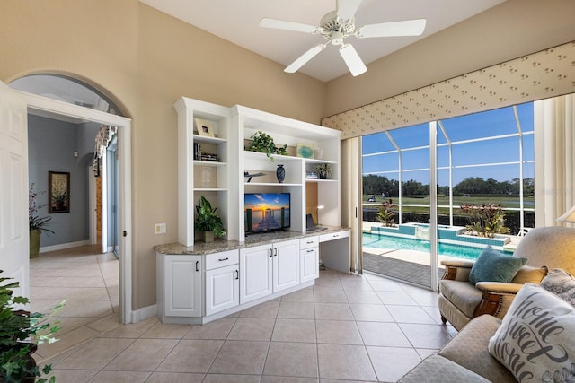 8715 52nd Ave E, Bradenton, FL 34211 - living area with light tile patterned flooring and ceiling fan