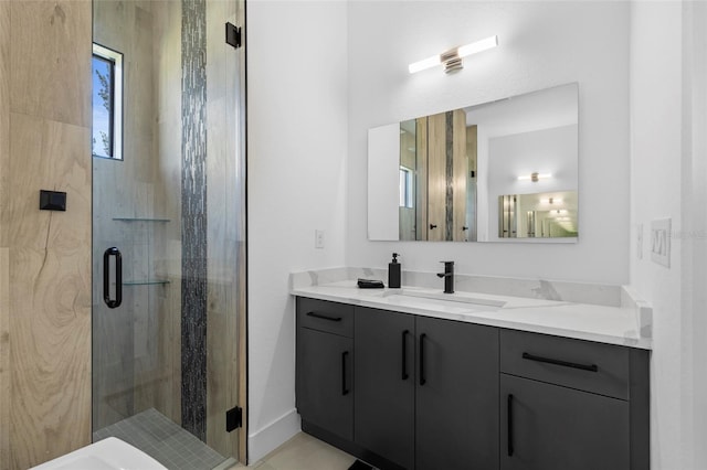 3724 SW 3rd St, Cape Coral, FL 33991 - bathroom with vanity and a stall shower