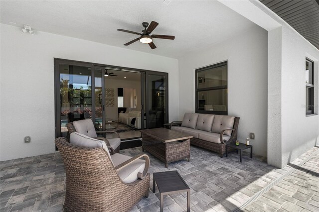 3724 SW 3rd St, Cape Coral, FL 33991 - view of patio featuring outdoor lounge area and ceiling fan