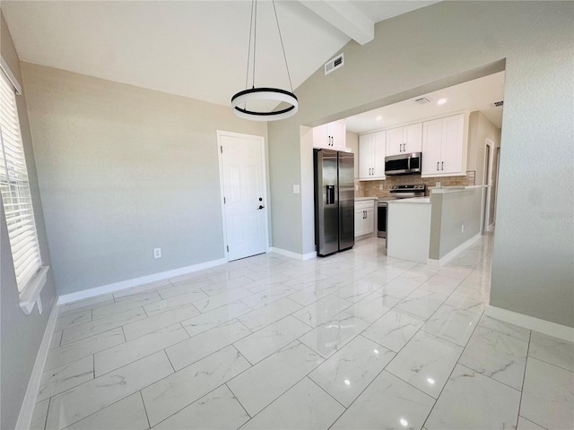 1142 Newhope Rd, Spring Hill, FL 34606 - kitchen with baseboards, appliances with stainless steel finishes, visible vents, and light countertops