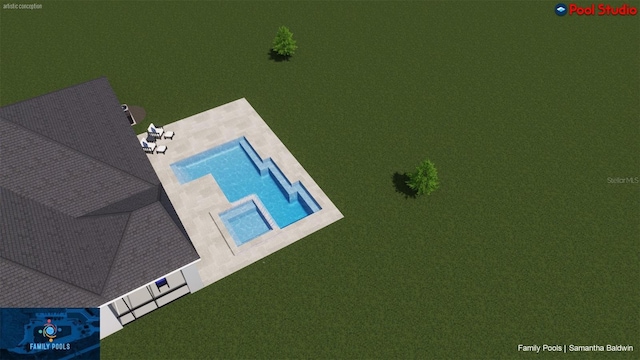 14914 15th St E, Parrish, FL 34219 - aerial view of a pool area