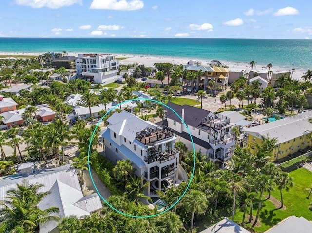 89 Avenida Messina, Sarasota, FL 34242 - bird's eye view with a view of the beach and a water view