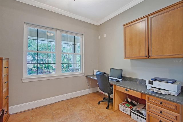 1788 Palm View Rd, Sarasota, FL 34240 - office featuring crown molding and baseboards