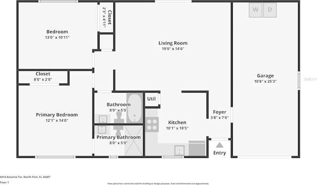 5414 Ansonia Ter, North Port, FL 34287 - room layout