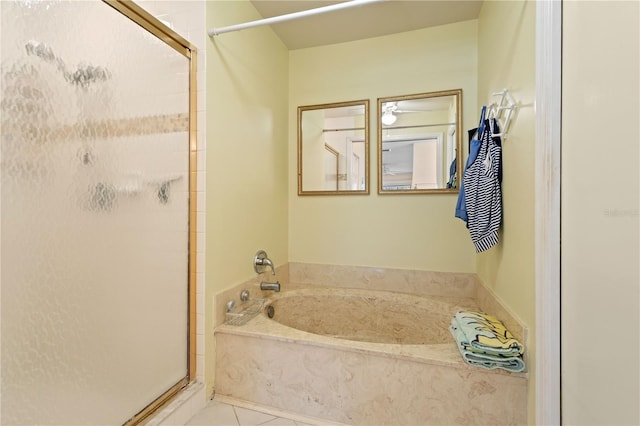 6780 Schooner Bay Cir Unit 6780, Sarasota, FL 34231 - full bath with a bath, a shower stall, and tile patterned flooring