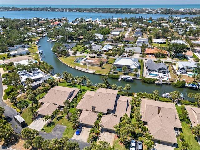 6780 Schooner Bay Cir Unit 6780, Sarasota, FL 34231 - birds eye view of property featuring a water view and a residential view