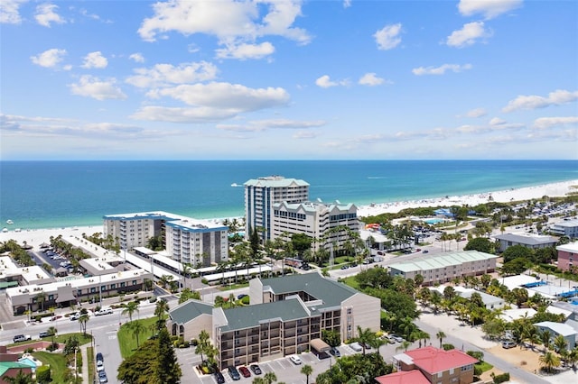 845 Benjamin Franklin Dr Unit 101, Sarasota, FL 34236 - birds eye view of property featuring a view of the beach and a water view