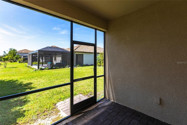 view of unfurnished sunroom