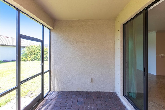 view of unfurnished sunroom