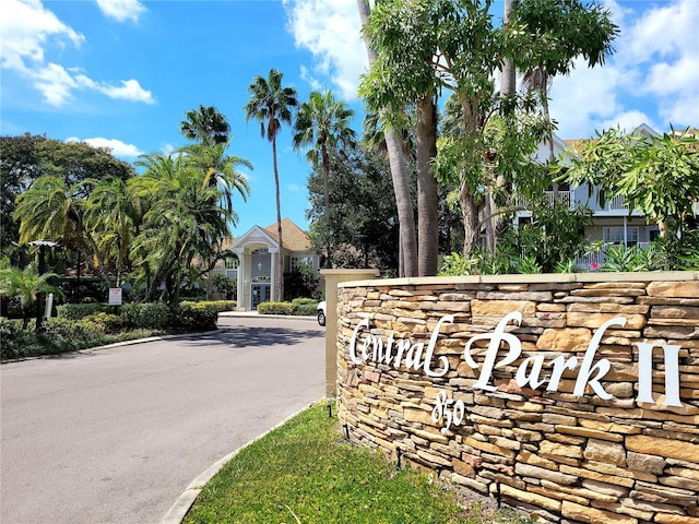 view of community sign