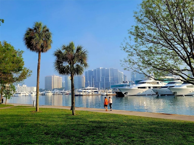 water view featuring nearby urban area