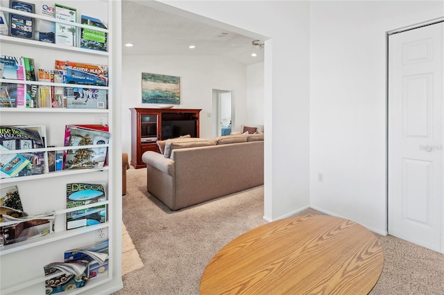 3909 40th St W, Bradenton, FL 34205 - interior space featuring carpet, recessed lighting, and lofted ceiling