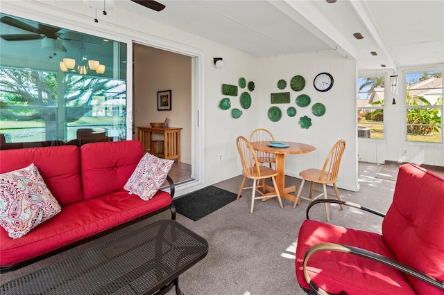 3909 40th St W, Bradenton, FL 34205 - living area featuring ceiling fan and carpet