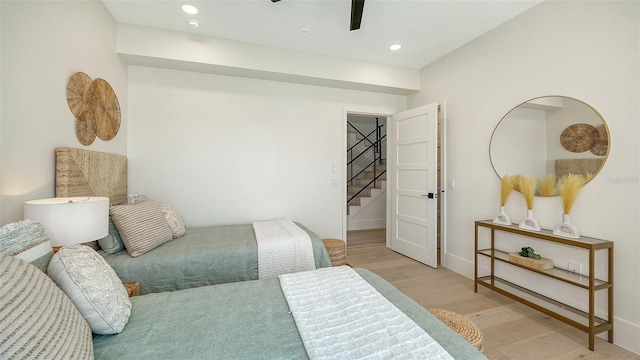 8800 Midnight Pass Rd, Sarasota, FL 34242 - bedroom with wood finished floors and recessed lighting
