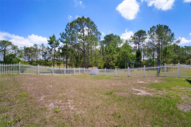view of yard featuring fence