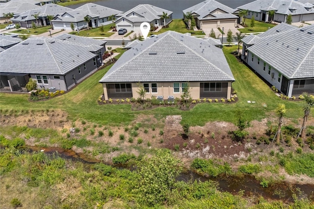bird's eye view with a residential view