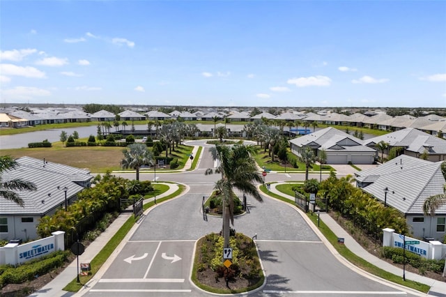 aerial view with a residential view