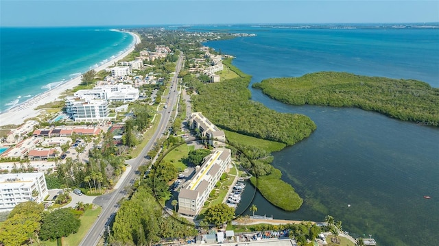 aerial view of property's location with extended coastline