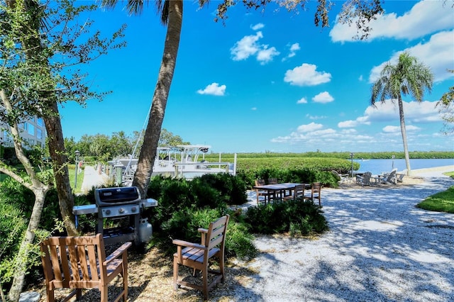view of property's community featuring a water view