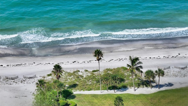 aerial view of a nearby body of water