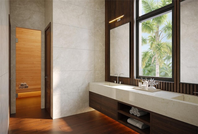 4050 Higel Ave, Sarasota, FL 34242 - bathroom with vanity and wood finished floors