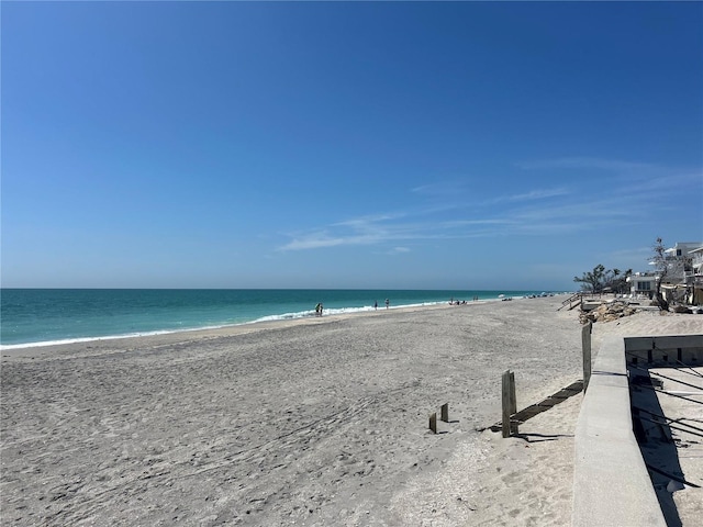 property view of water with a beach view
