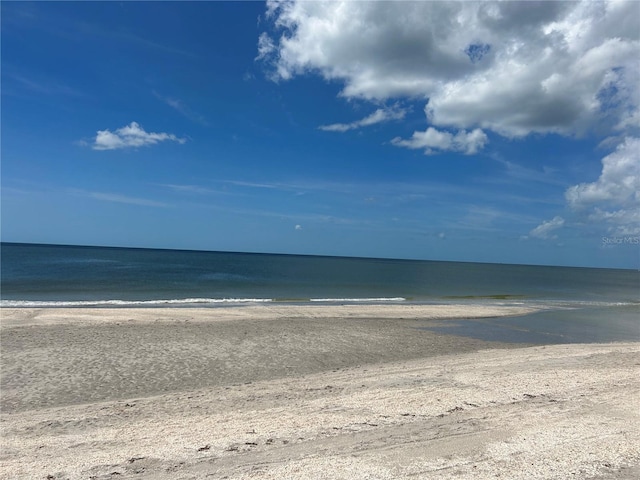 view of water feature featuring a beach view