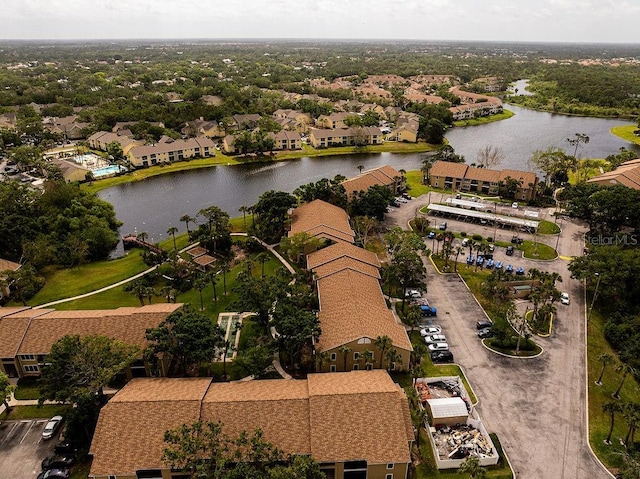 4061 Crockers Lake Blvd Unit 2618, Sarasota, FL 34238 - drone / aerial view featuring a water view and a residential view
