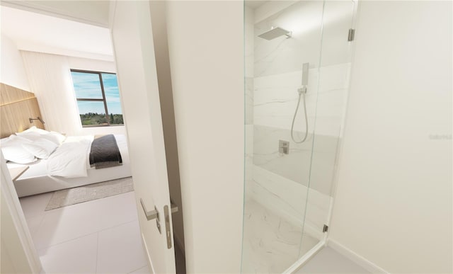 4950 Remington Dr Unit 304, Sarasota, FL 34234 - bathroom with a marble finish shower and connected bathroom
