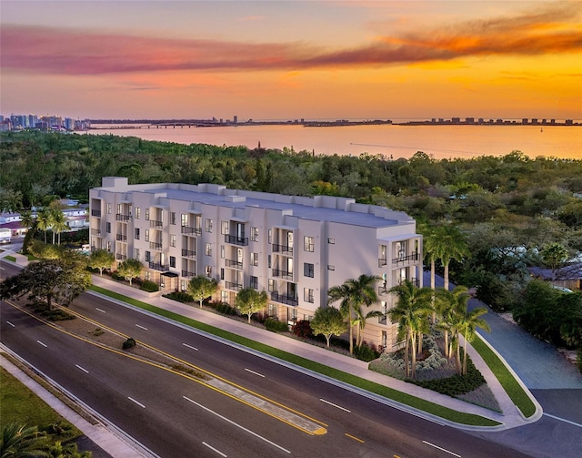 4950 Remington Dr Unit 304, Sarasota, FL 34234 - aerial view at dusk with a water view