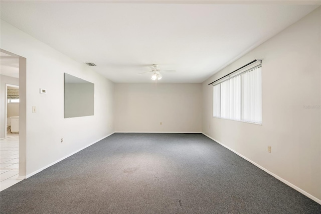 5521 Riverbluff Cir Unit V-10, Sarasota, FL 34231 - carpeted empty room featuring ceiling fan and baseboards