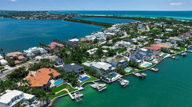 1435 Westway Dr, Sarasota, FL 34236 - aerial view of residential area with a large body of water