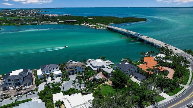1435 Westway Dr, Sarasota, FL 34236 - aerial view of residential area with a notable bridge and a large body of water