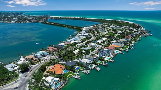 1435 Westway Dr, Sarasota, FL 34236 - aerial perspective of suburban area with a large body of water