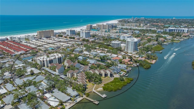 6157 Midnight Pass Rd Unit B42, Sarasota, FL 34242 - drone / aerial view featuring a city view and a water view