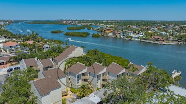 6157 Midnight Pass Rd Unit B42, Sarasota, FL 34242 - drone / aerial view featuring a water view and a residential view
