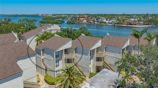 6157 Midnight Pass Rd Unit B42, Sarasota, FL 34242 - drone / aerial view featuring a residential view and a water view