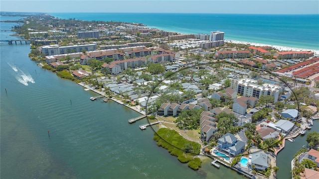 6157 Midnight Pass Rd Unit B42, Sarasota, FL 34242 - aerial view with a city view and a water view