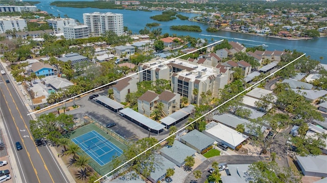6157 Midnight Pass Rd Unit B42, Sarasota, FL 34242 - bird's eye view featuring a city view and a water view