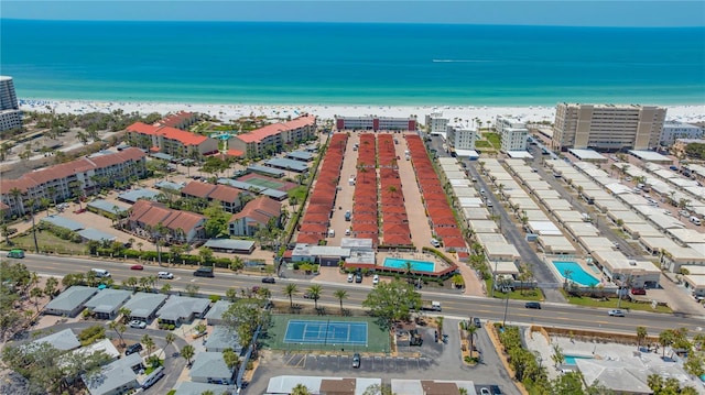 6157 Midnight Pass Rd Unit B42, Sarasota, FL 34242 - drone / aerial view with a view of the beach and a water view