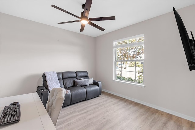 10806 52nd Ct E, Parrish, FL 34219 - home office with light wood-type flooring and ceiling fan